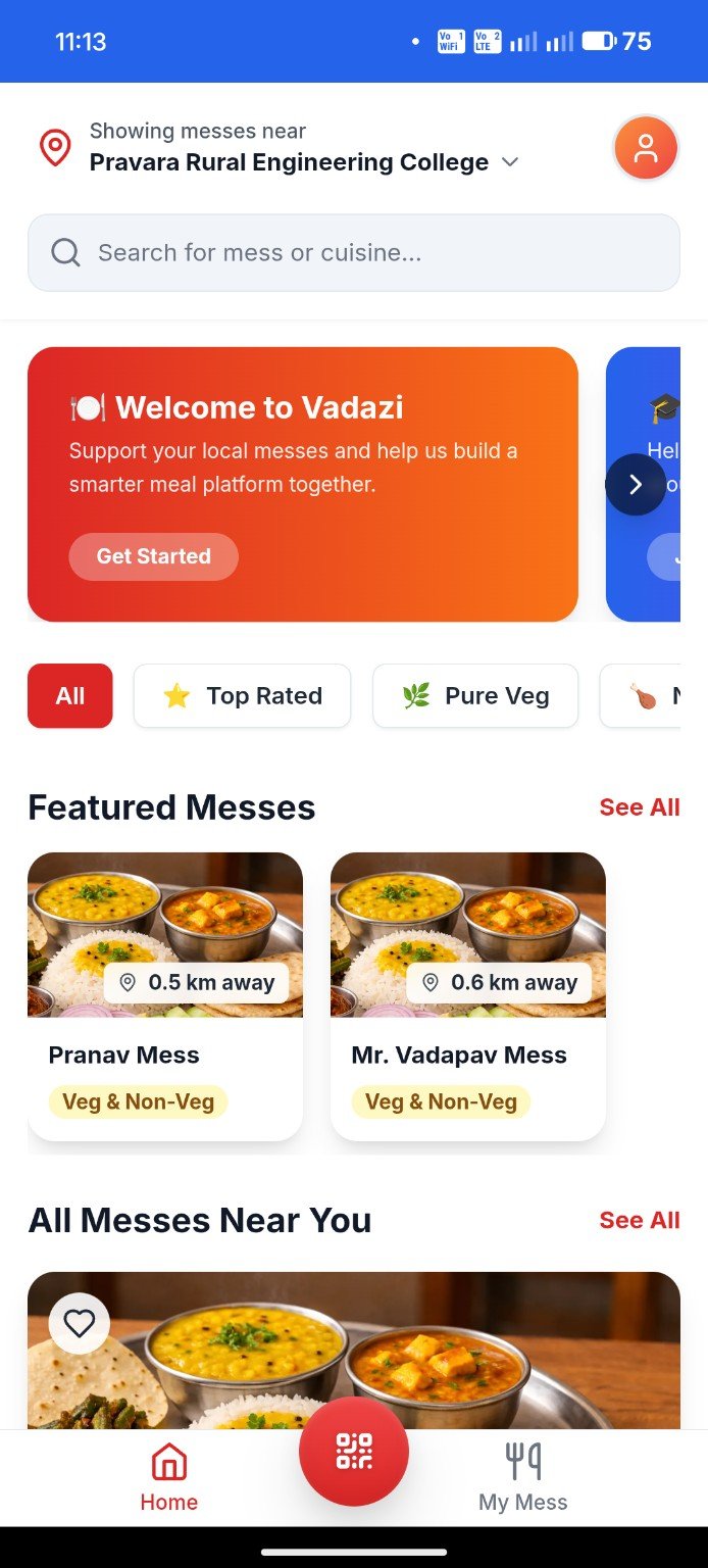 Nearby messes in the Vadazi app